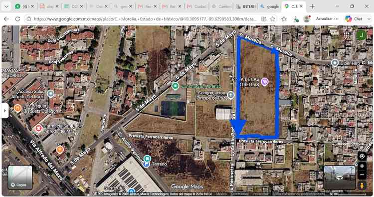 terreno en venta calle morelia san lorenzo tepaltitlan toluca mexico pB3CBRM